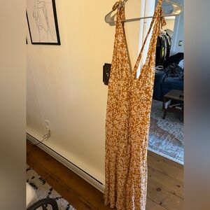 ASOS Mustard White Floral Maxi Dress